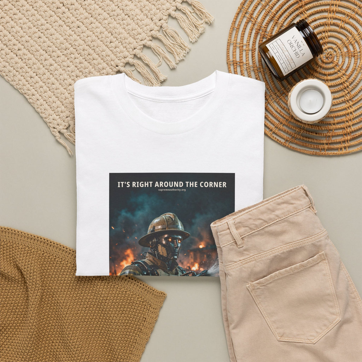 It's Right Around The Corner — Firefighter Robot Tee (Budget Edition)