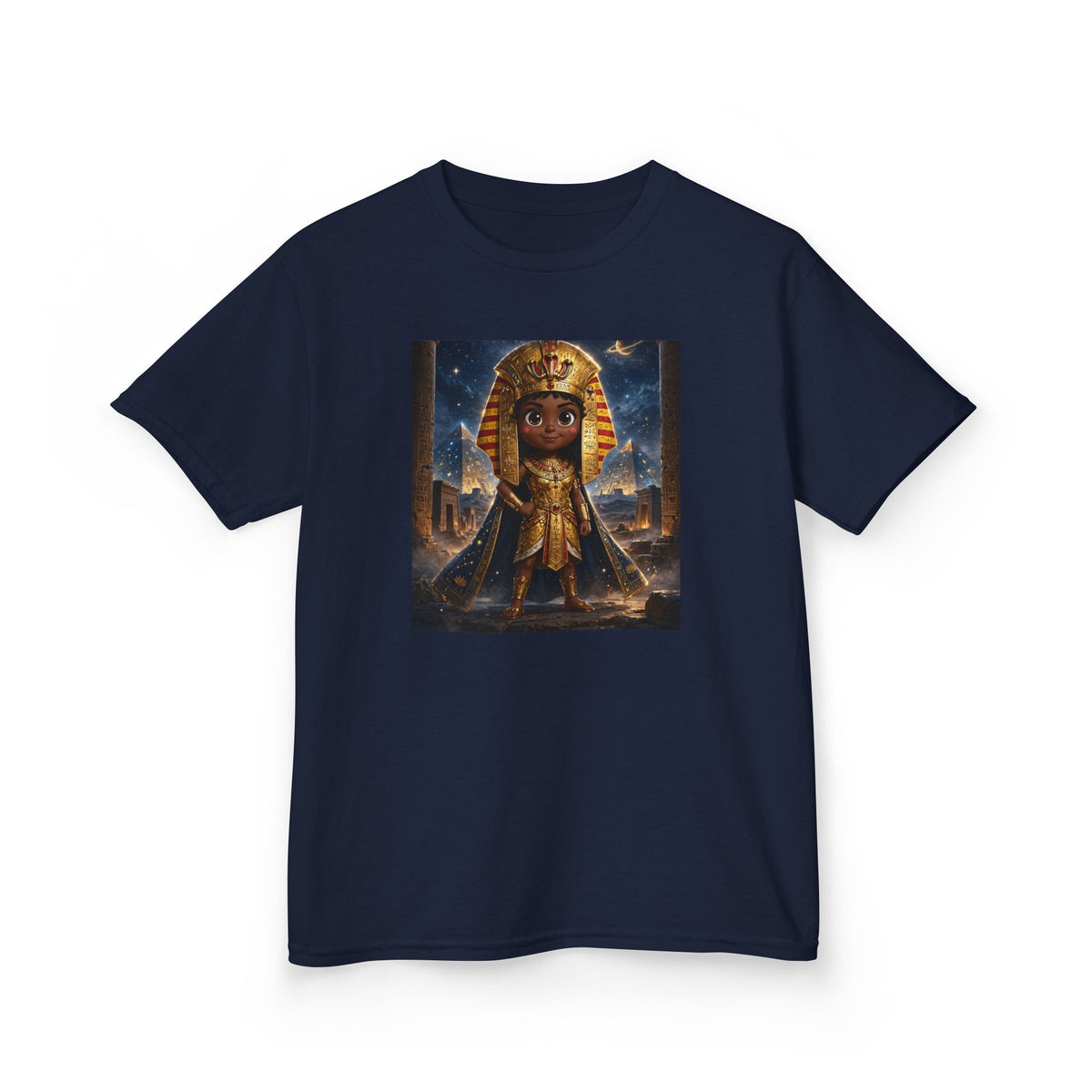 Amara — Cinematic Little Pharaoh from the Stars — Kids Tee (Budget Edition)