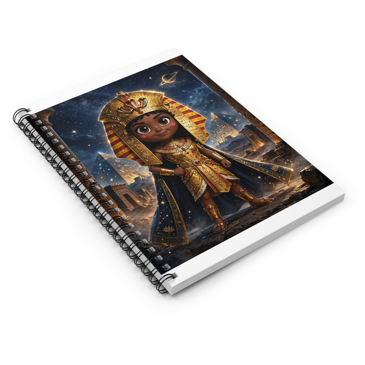 Amara — Cinematic Little Pharaoh from the Stars — Kids Spiral Notebook