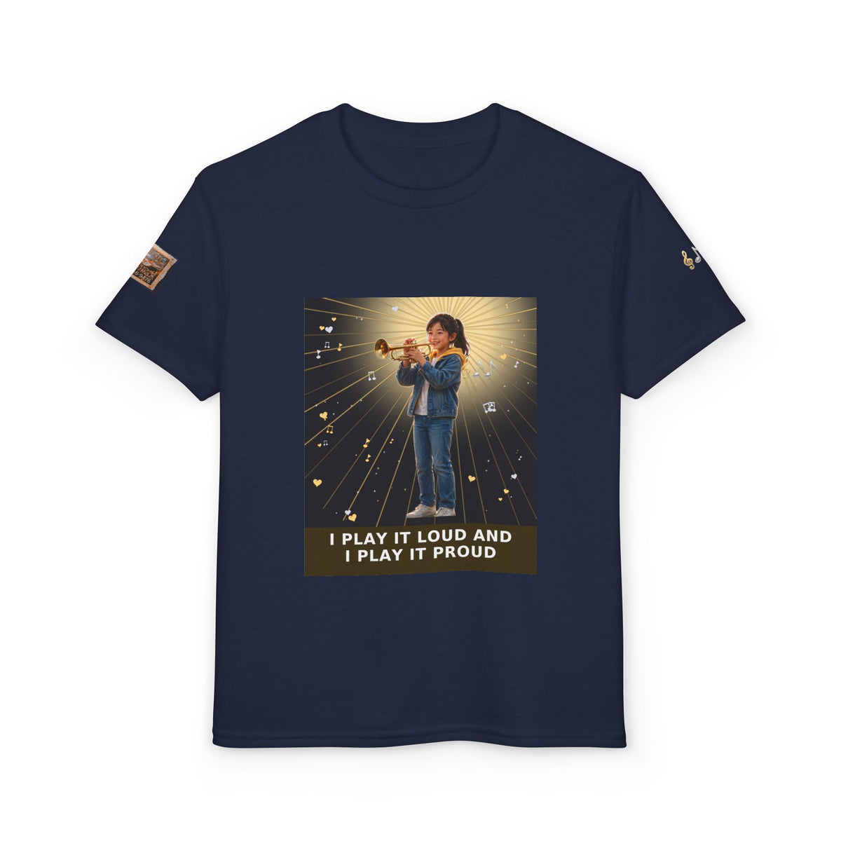 I Play It Loud and I Play It Proud — Asian Girl Trumpet Pre-Teen Musician Tee