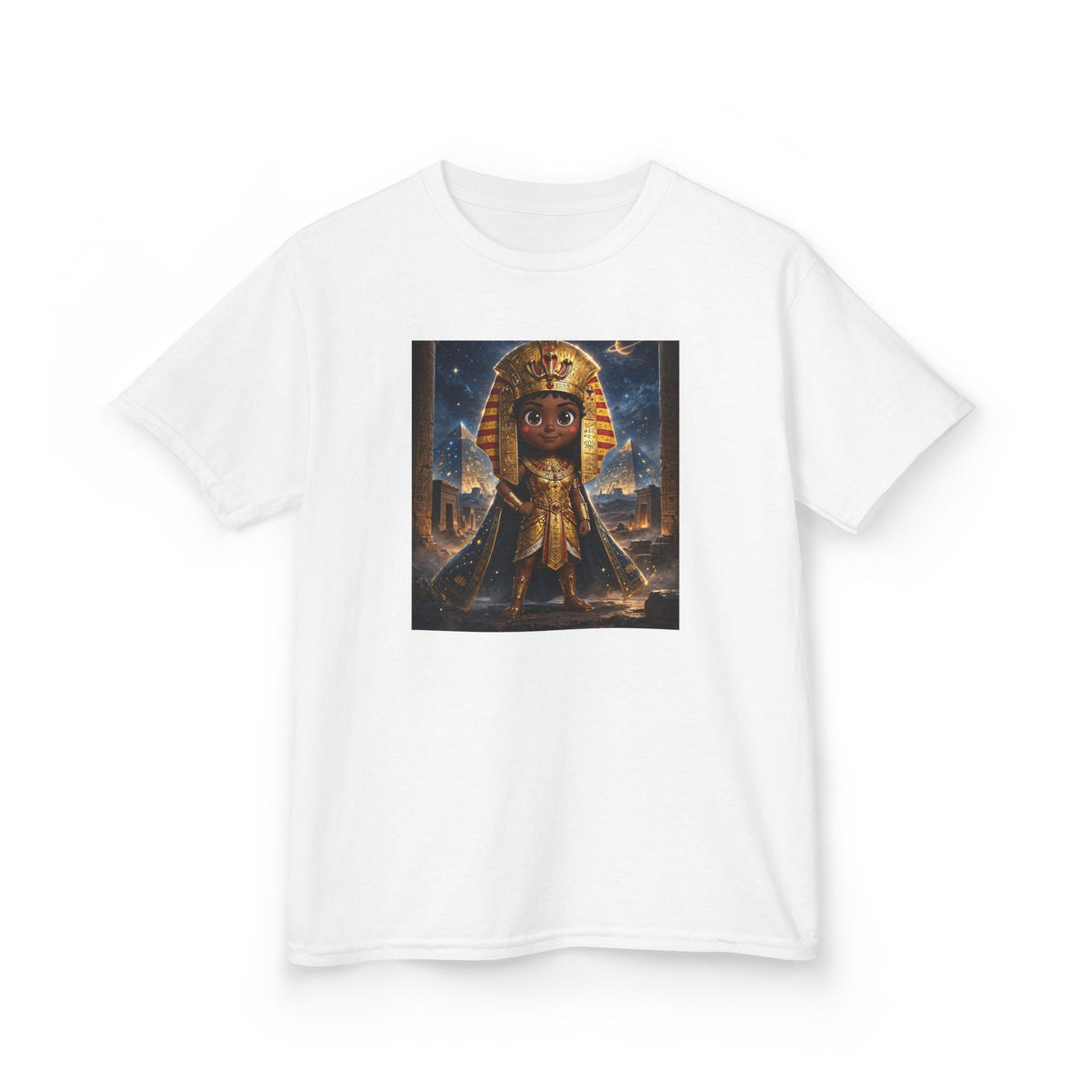 Amara — Cinematic Little Pharaoh from the Stars — Kids Tee (Budget Edition)