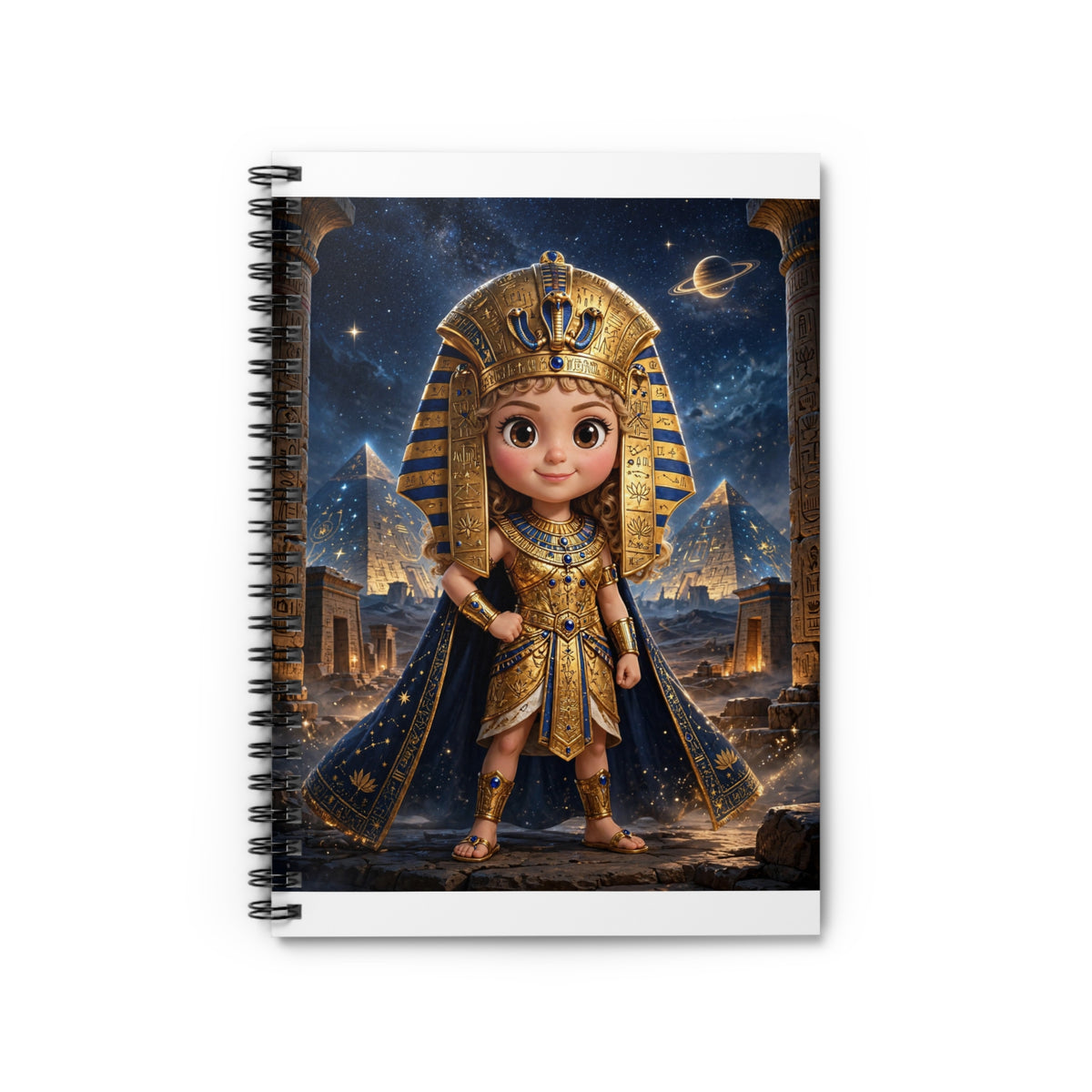 LUNA — Cinematic Little Pharaoh from the Stars — Kids Spiral Notebook