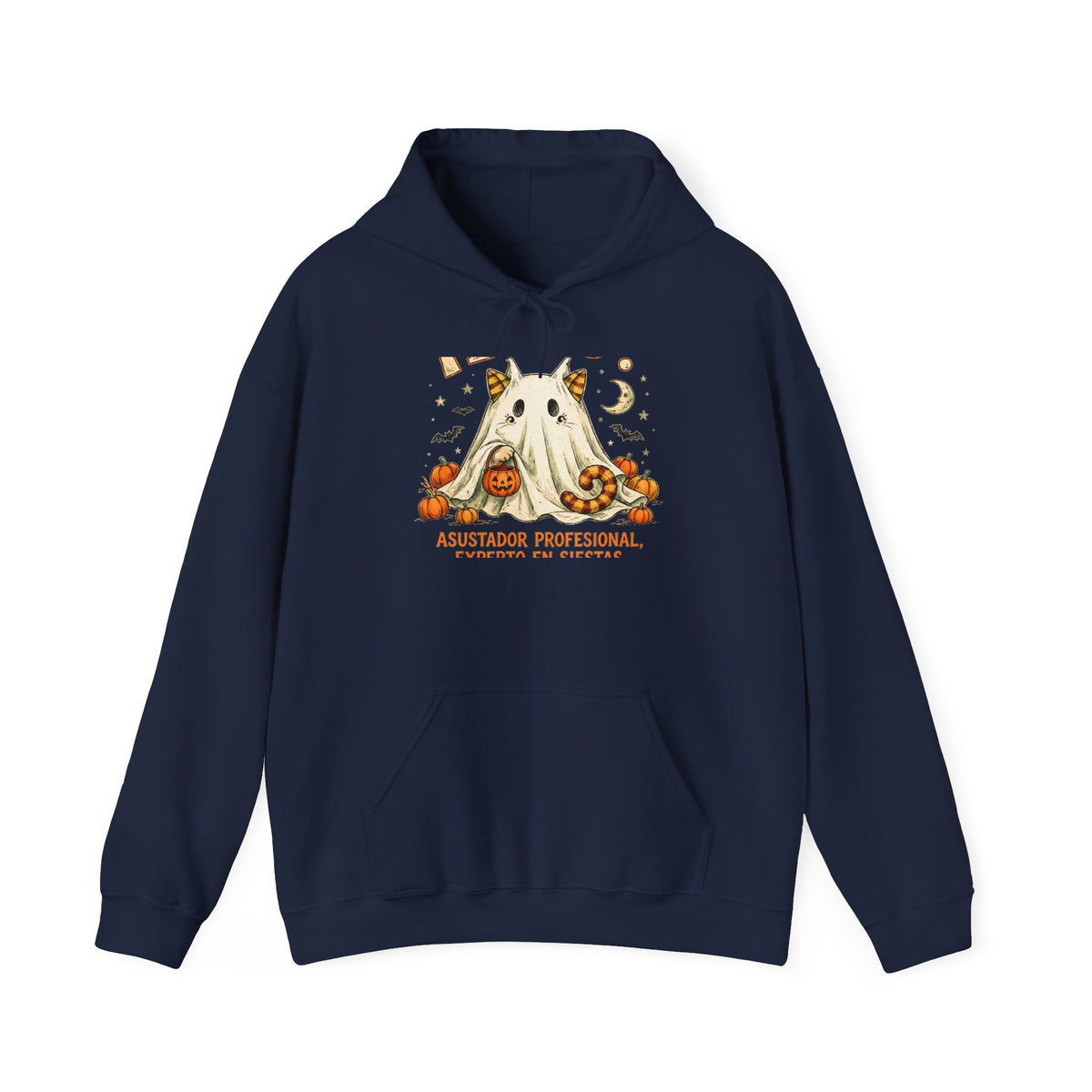 Sudadera con Capucha Gato Fantasma ¡Buu! - Asustador Profesional, Experto en Siestas, Halloween Divertido con Gatos