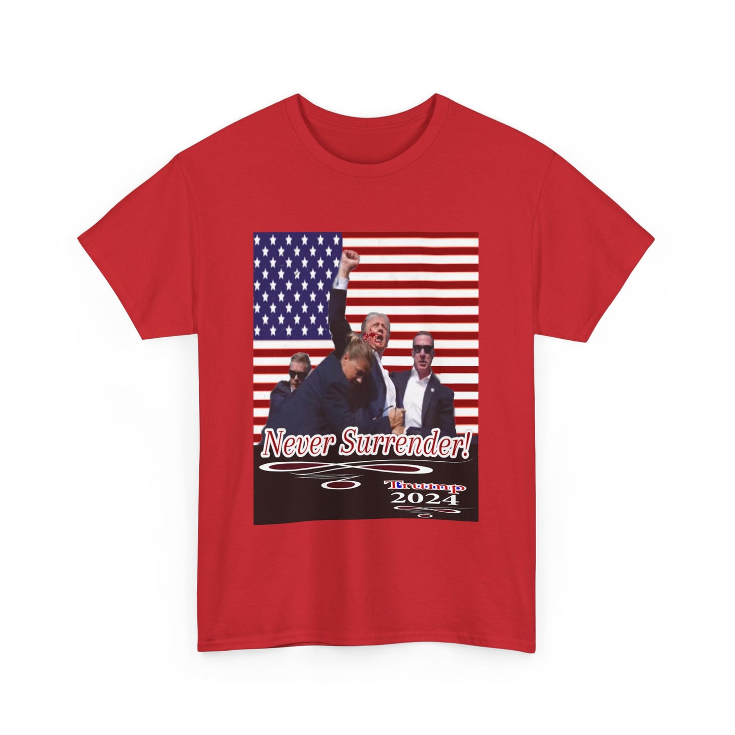 Trump Never Surrender Unisex Heavy Cotton Tee