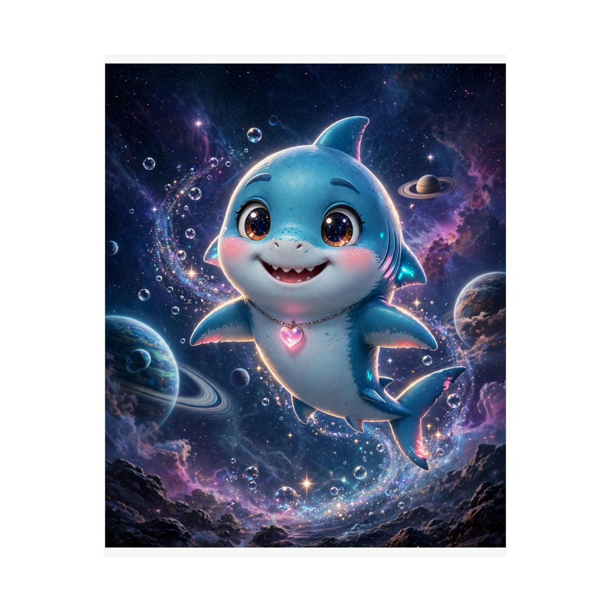 Finn — Shark Buddy — Kids Room Poster
