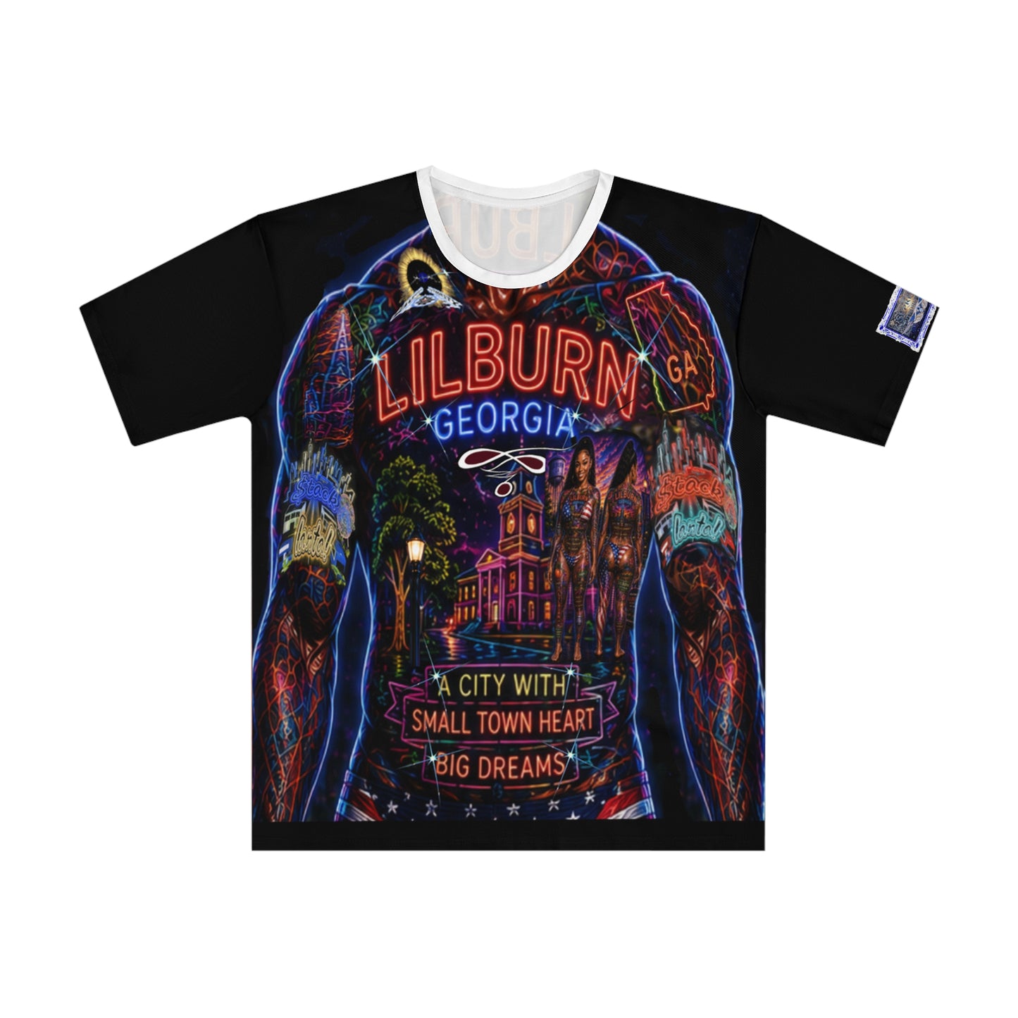 Lilburn GA Stack Lanta Body tat -Men's Loose T-shirt (AOP)