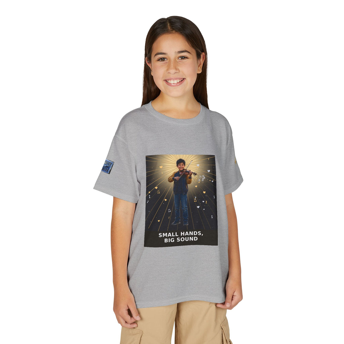 Small Hands, Big Sound — Asian Boy Violin Pre-Teen Musician Tee