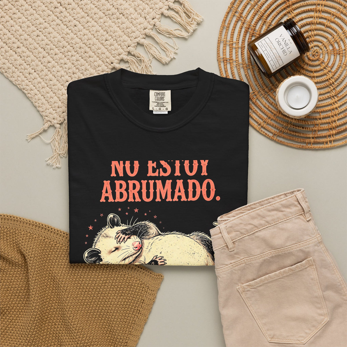 Camiseta Zarigüeya Haciéndose la Muerta - No Estoy Abrumado, Humor en Español
