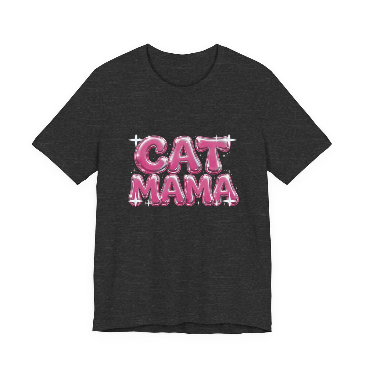 Cat Mama Graffiti T-Shirt - Pink Chrome Bubble Letters, Streetwear Cat Mom Tee