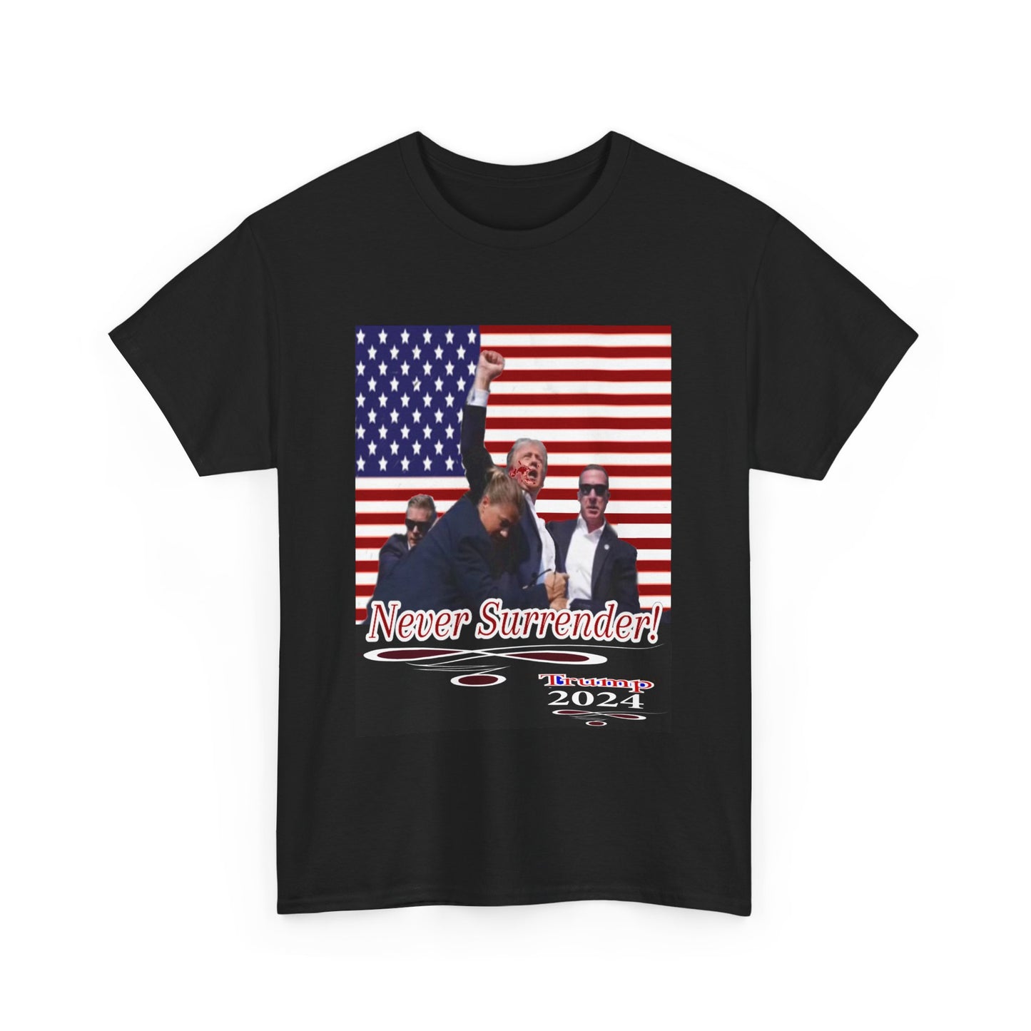 Trump Never Surrender Unisex Heavy Cotton Tee