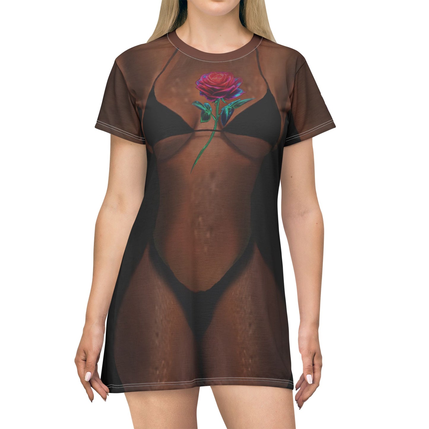 Rose Queen Tattooed Body - T-Shirt Dress (AOP)