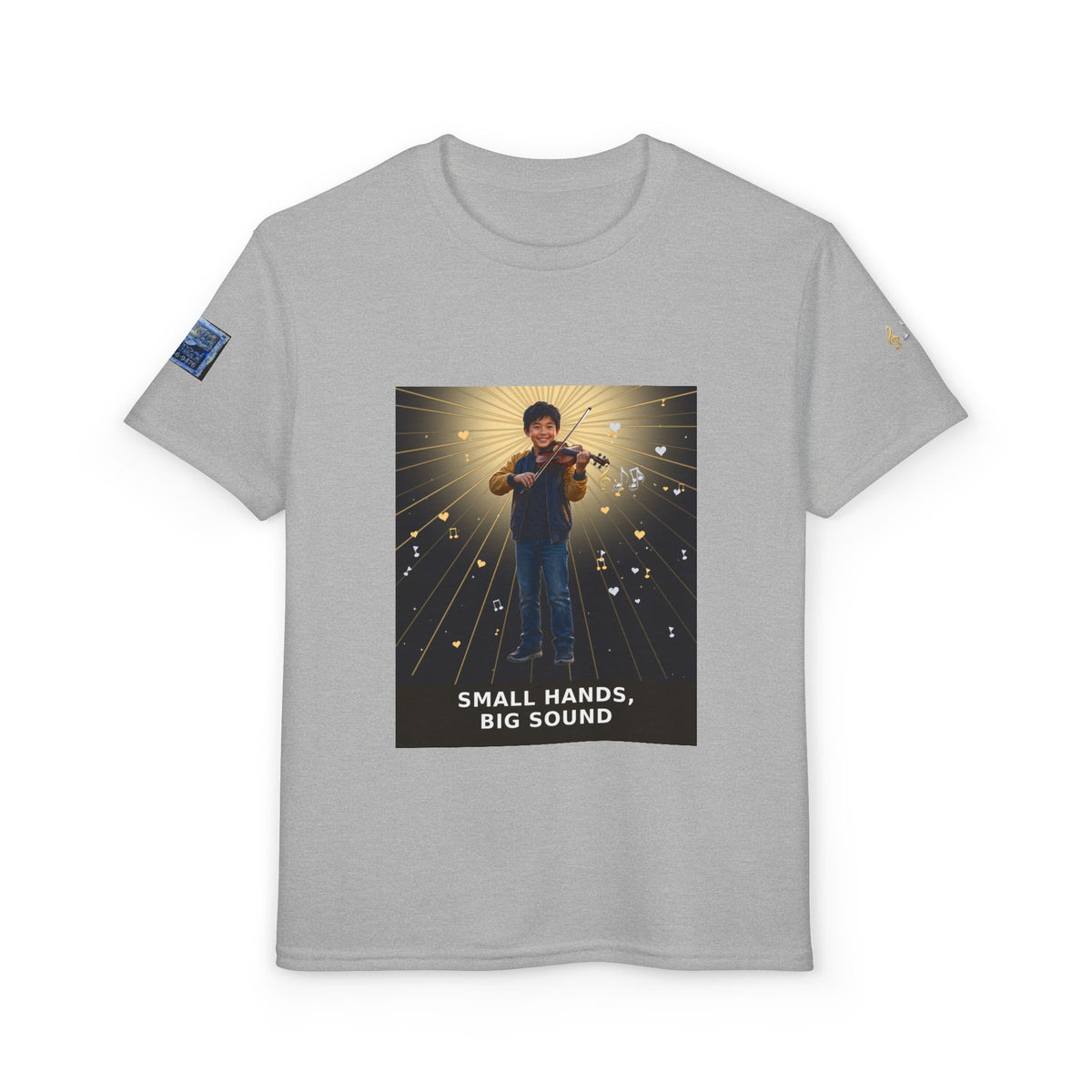 Small Hands, Big Sound — Asian Boy Violin Pre-Teen Musician Tee