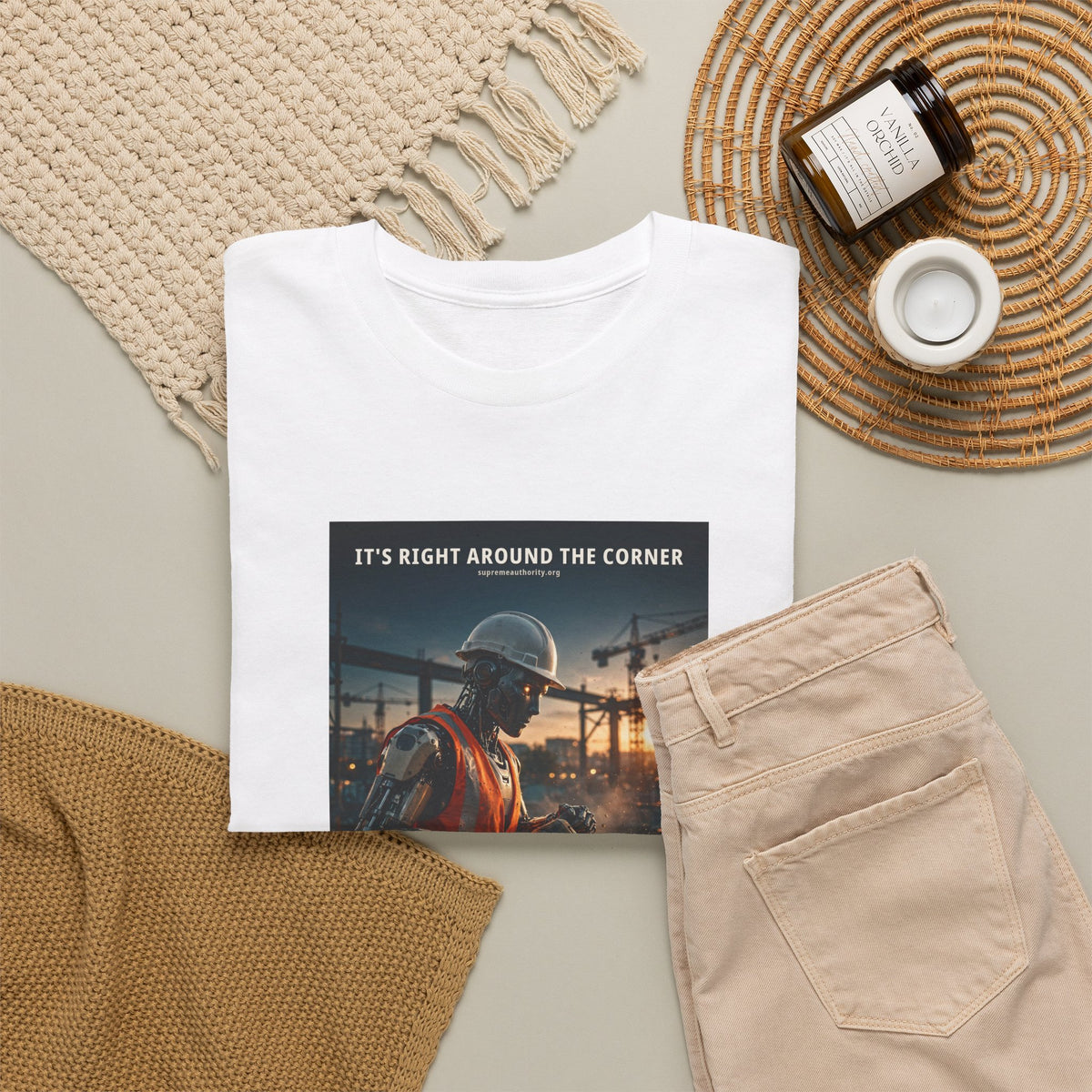It's Right Around The Corner — Construction Worker Robot Tee (Budget Edition)