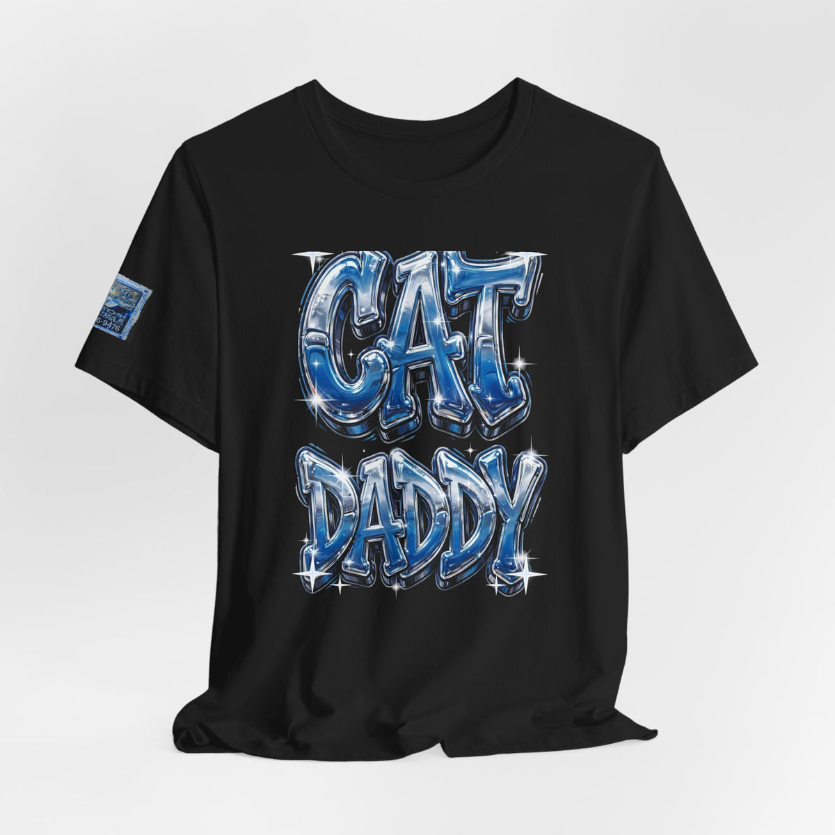 Cat Daddy Graffiti T-Shirt - Blue Chrome, Back + Sleeve Edition