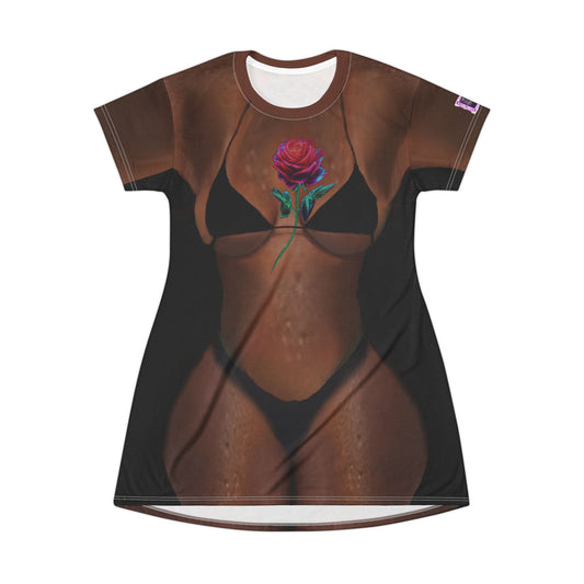 Rose Queen Tattooed Body - T-Shirt Dress (AOP)