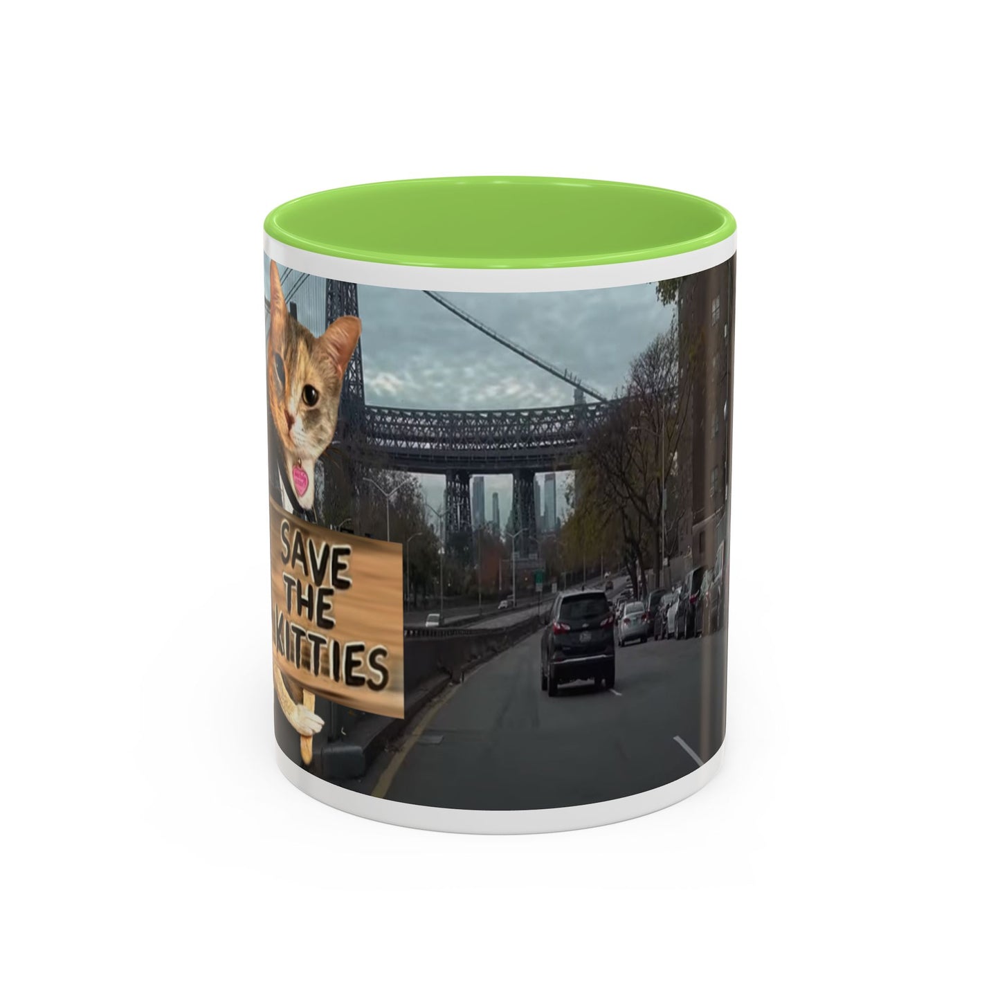 SAVE The KITTIES (Cat rescue fund raiser )-Two-Tone Accent Mug (11oz, 15oz)