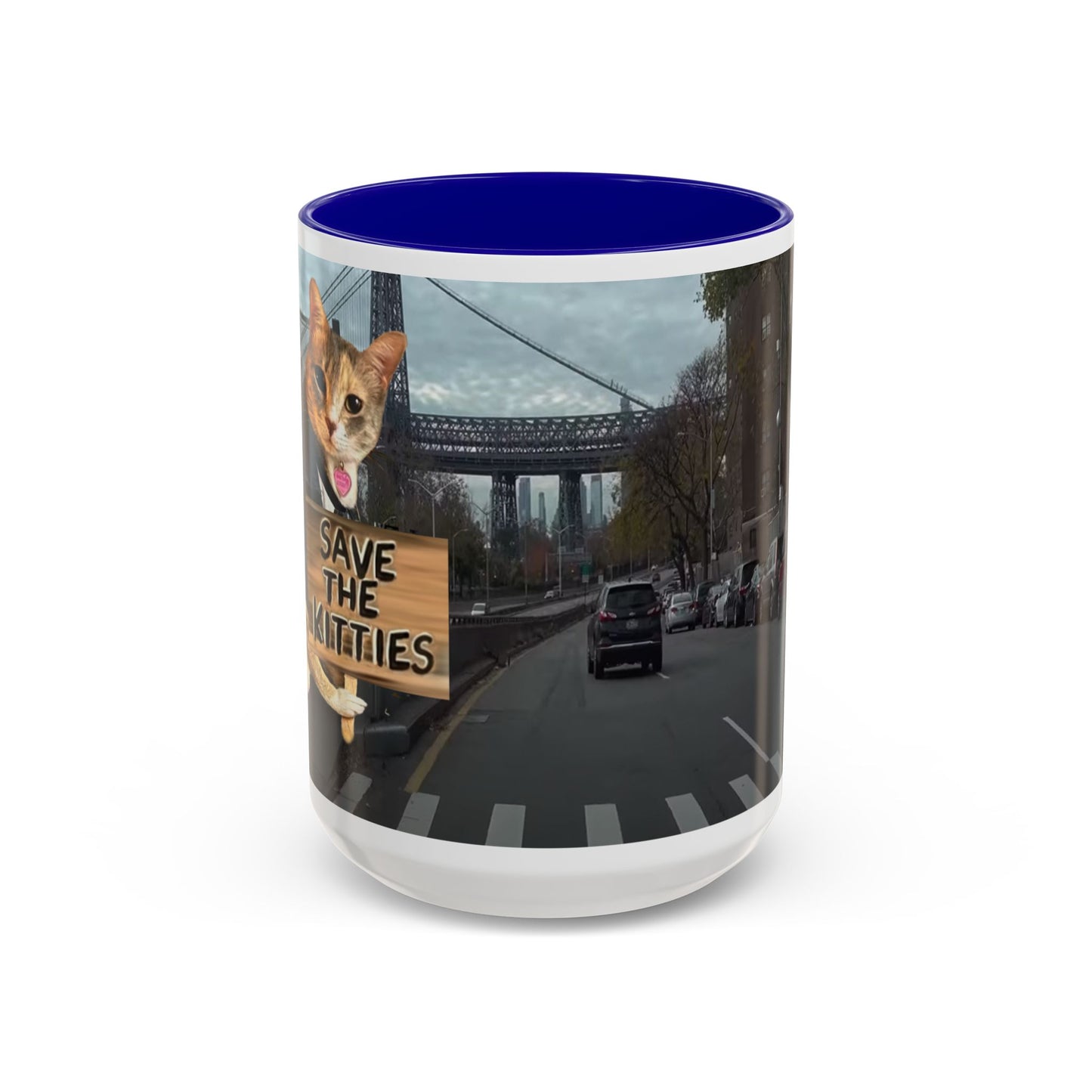 SAVE The KITTIES (Cat rescue fund raiser )-Two-Tone Accent Mug (11oz, 15oz)