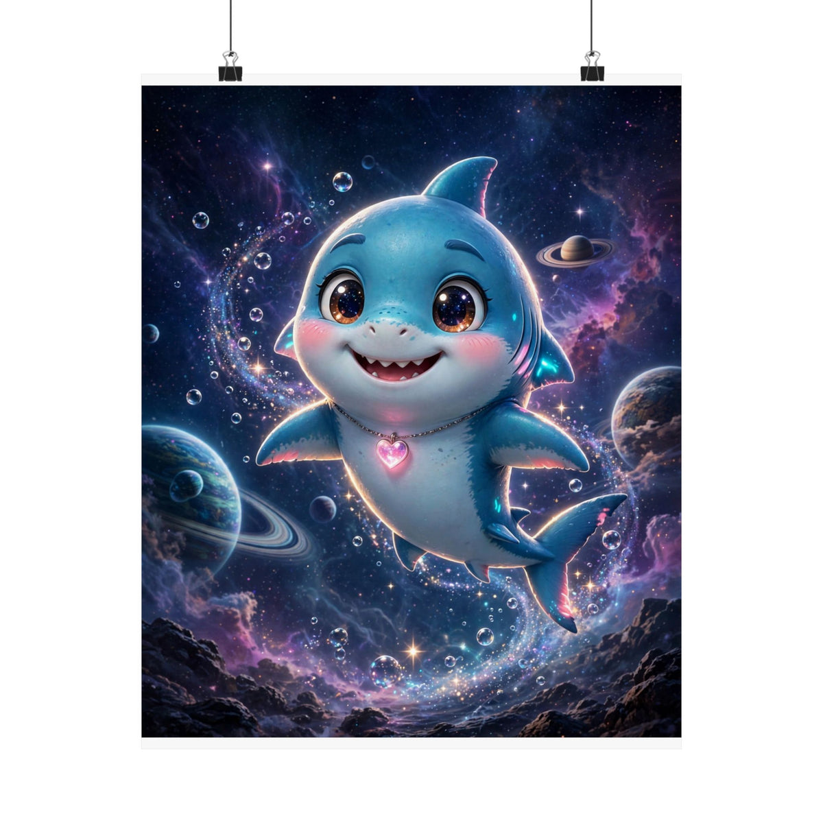 Finn — Shark Buddy — Kids Room Poster
