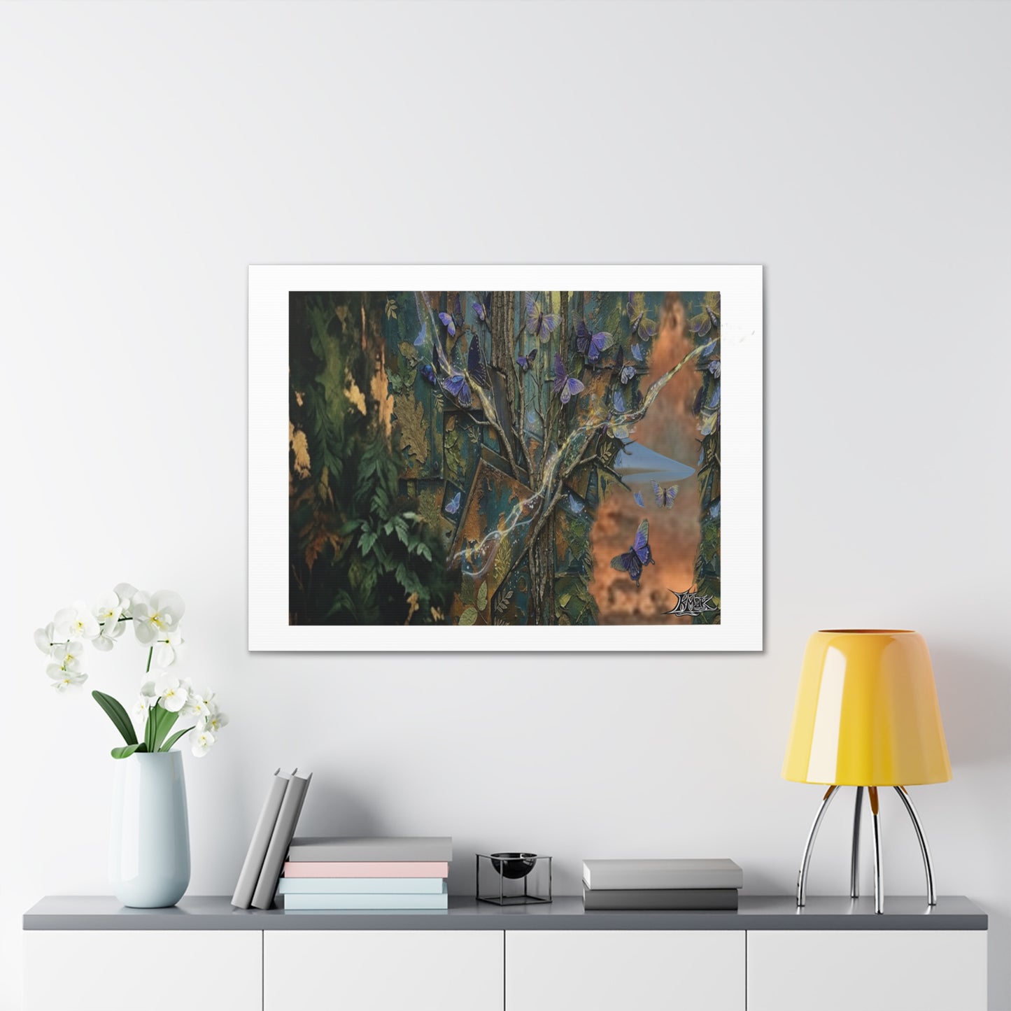 Fairy Butterfly -Nature -Punk aesthetic! Statement Piece! -" Estimated Gallery Value" at $14,00.00+. Integrated Gallery Matting.  Canvas Stretched, 0.75"