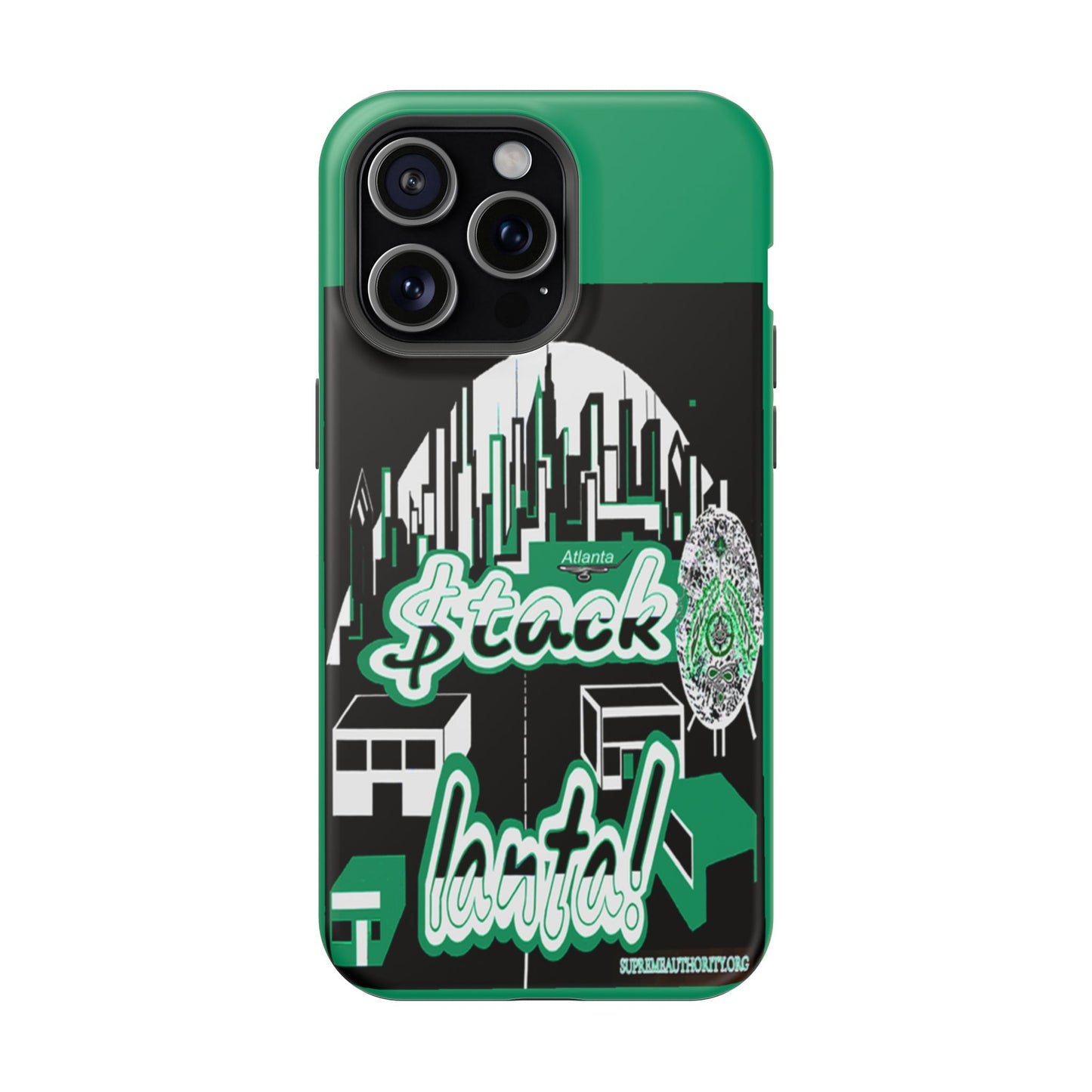 Stack-lanta 2! Remix Green Supreme Authority Iphone ONLY -Impact-Resistant Cases