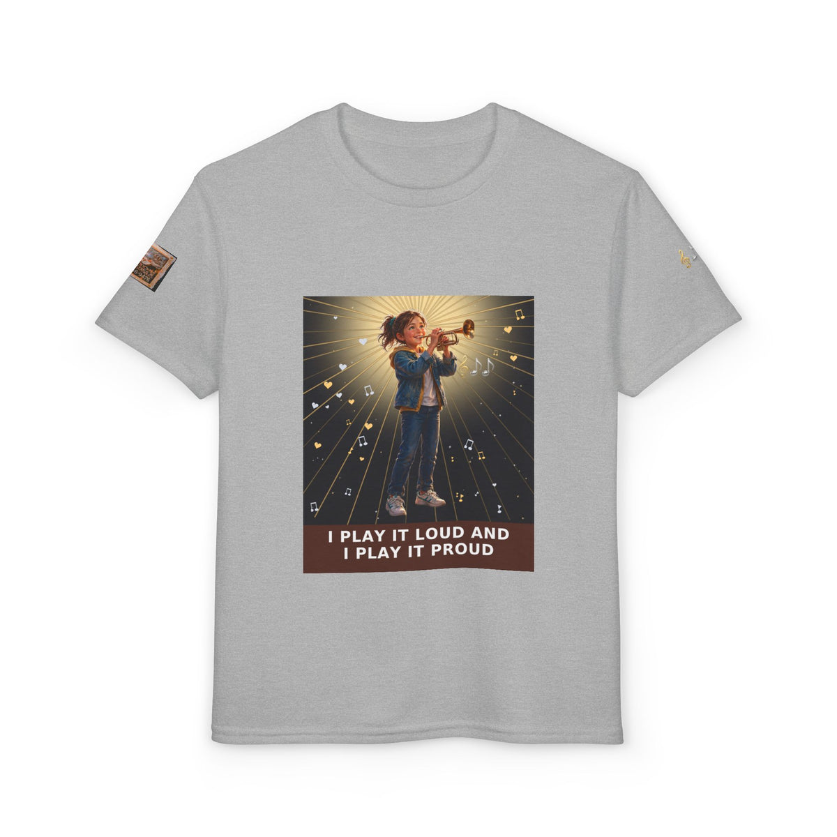 I Play It Loud and I Play It Proud — Girl Trumpet Pre-Teen Musician Tee
