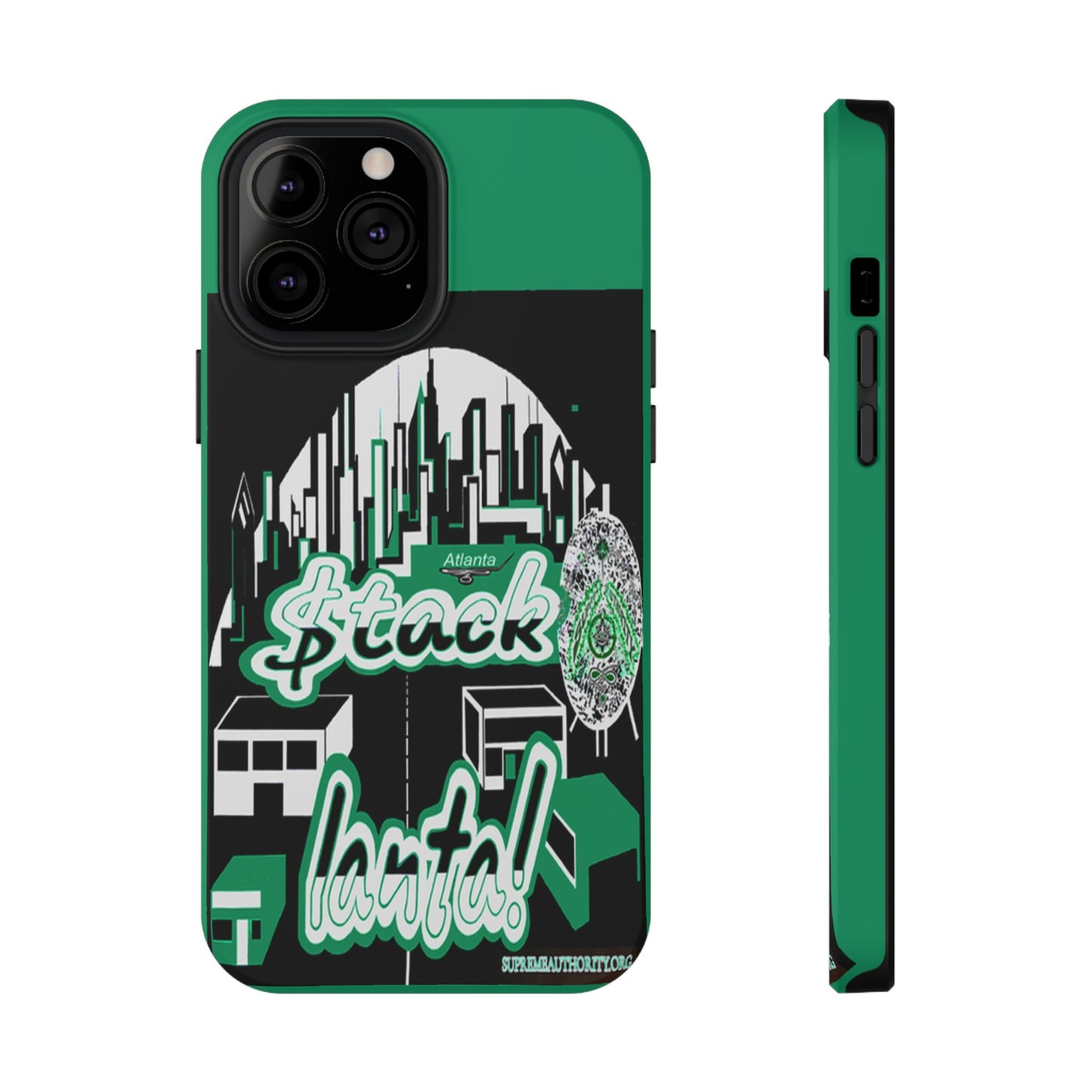 Stack-lanta 2! Remix Green Supreme Authority Iphone ONLY -Impact-Resistant Cases