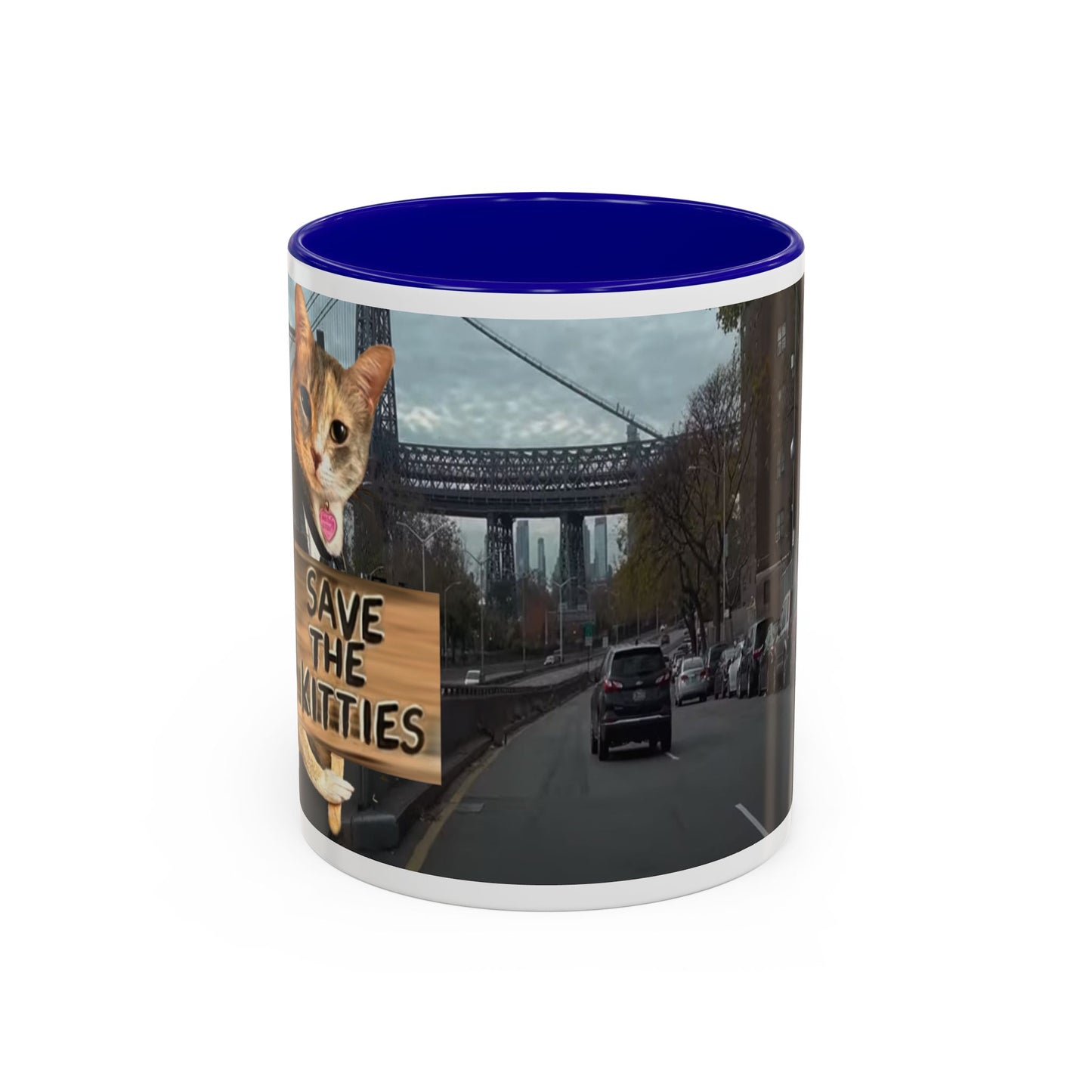 SAVE The KITTIES (Cat rescue fund raiser )-Two-Tone Accent Mug (11oz, 15oz)