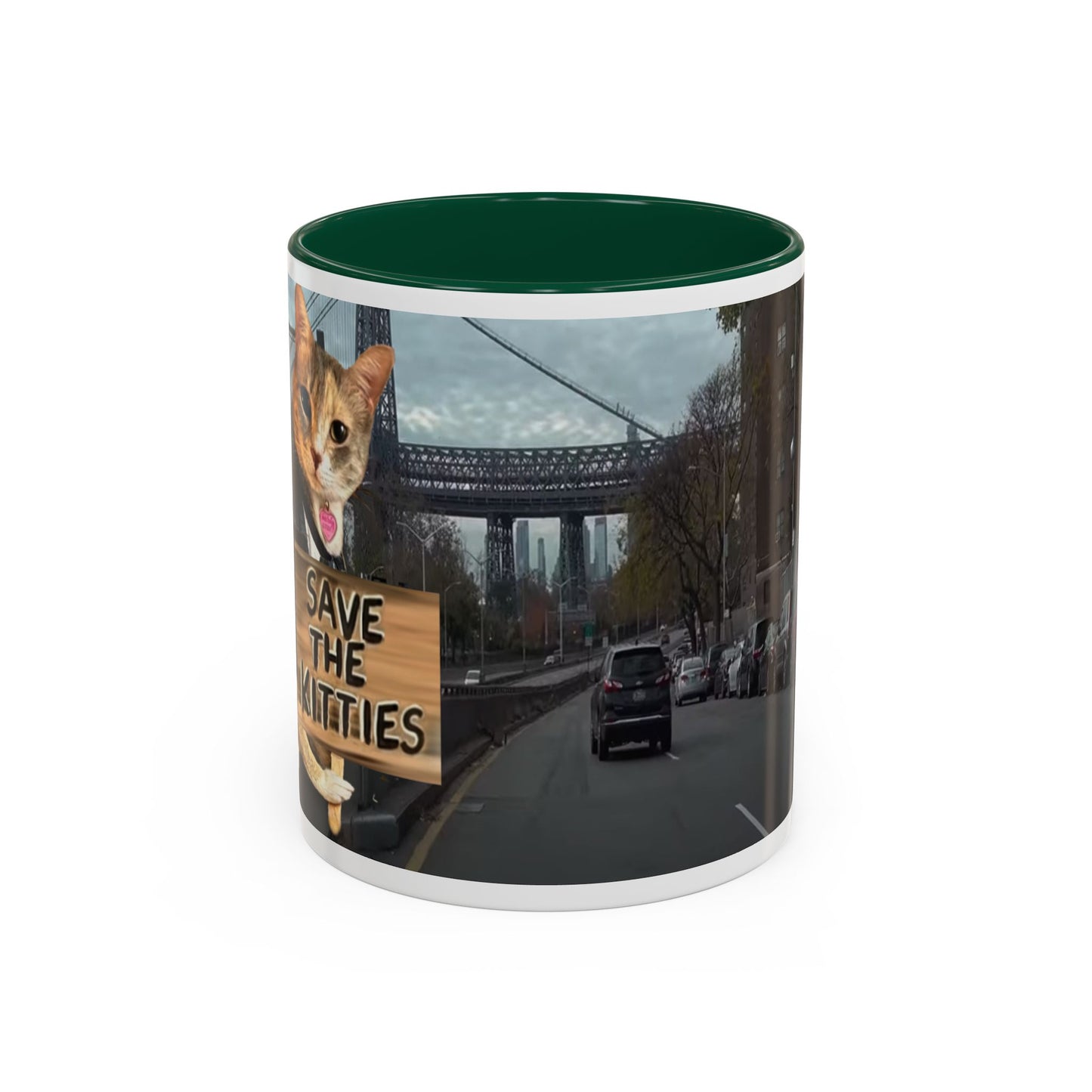SAVE The KITTIES (Cat rescue fund raiser )-Two-Tone Accent Mug (11oz, 15oz)