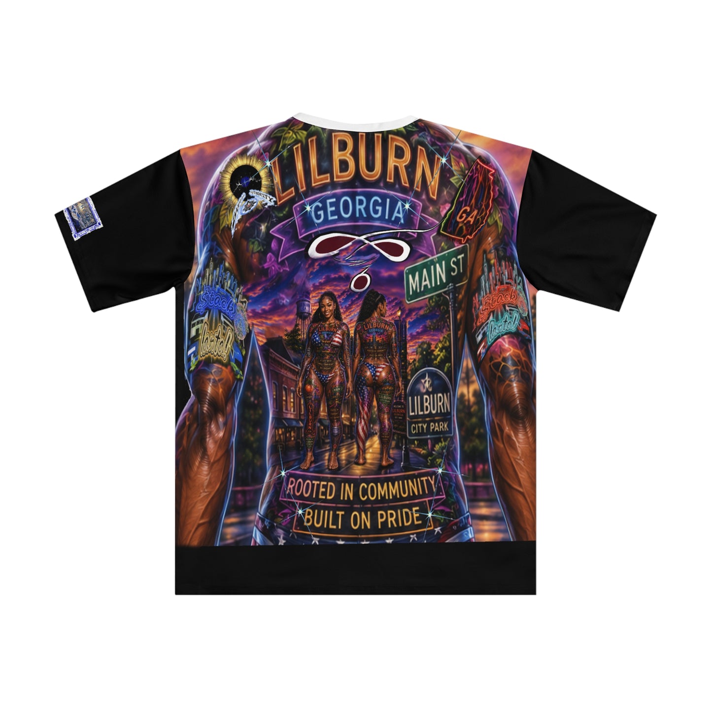 Lilburn GA Stack Lanta Body tat -Men's Loose T-shirt (AOP)