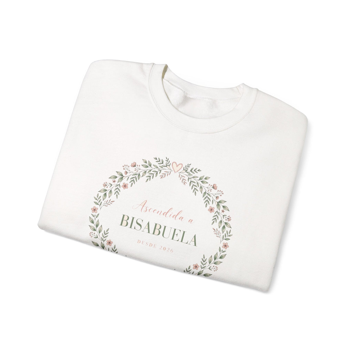 Sudadera Ascendida a Bisabuela - Corona de Flores, Anuncio de Bebé, Desde 2026
