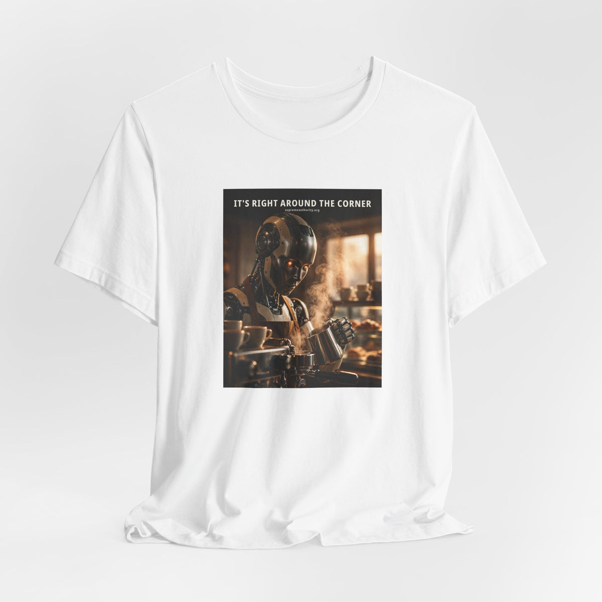 It's Right Around The Corner — Barista Robot Tee