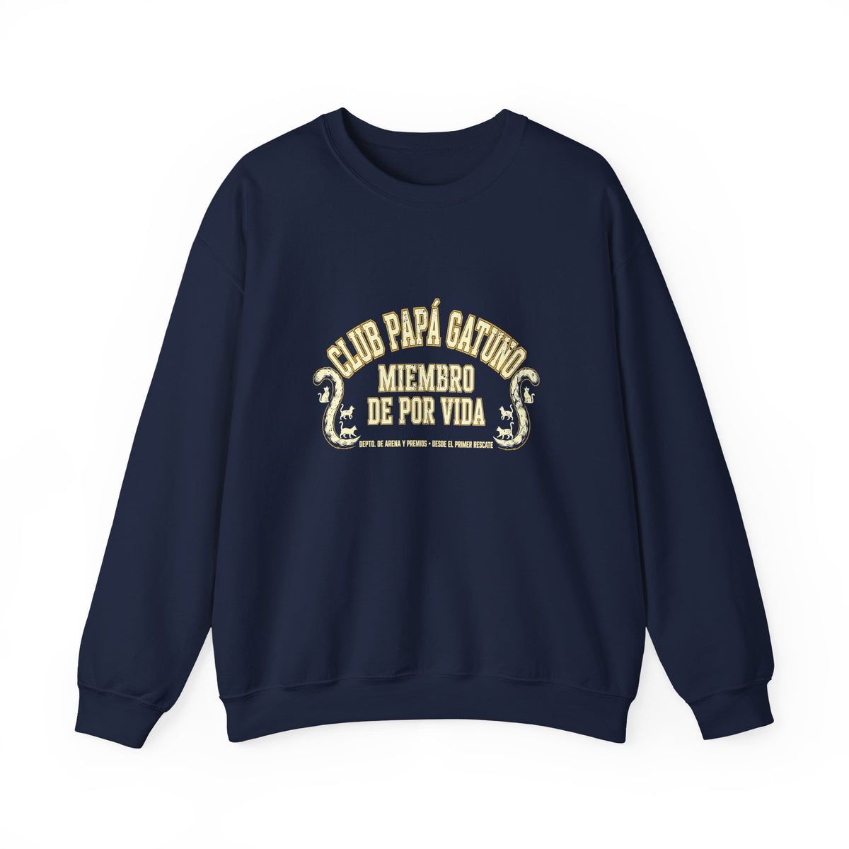Sudadera Club Papá Gatuno - Miembro de Por Vida, Depto. de Arena y Premios