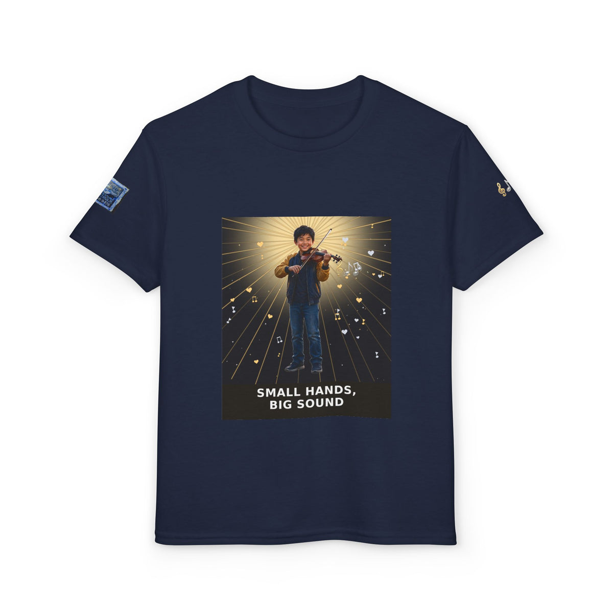 Small Hands, Big Sound — Asian Boy Violin Pre-Teen Musician Tee