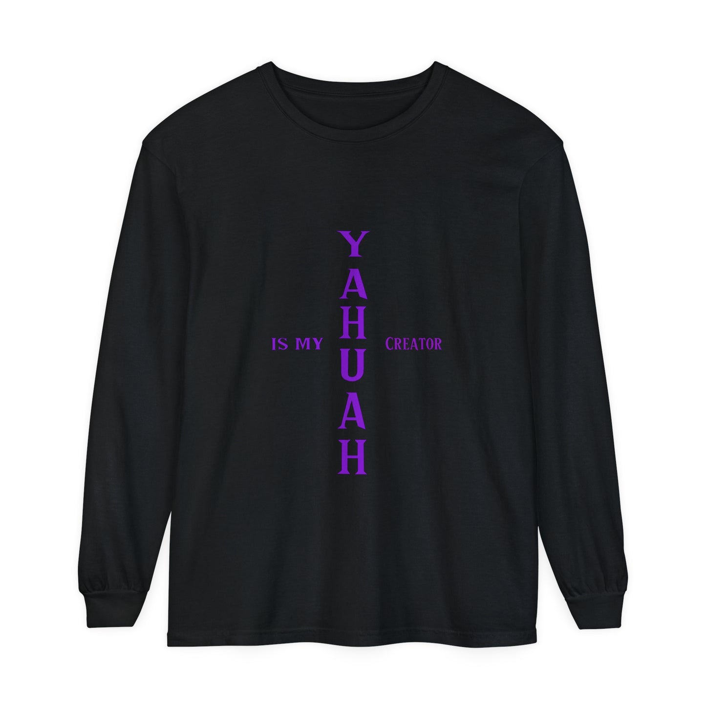 YAHUAH CREATOR - Lady J -custom - Unisex Garment-dyed Long Sleeve T-Shirt