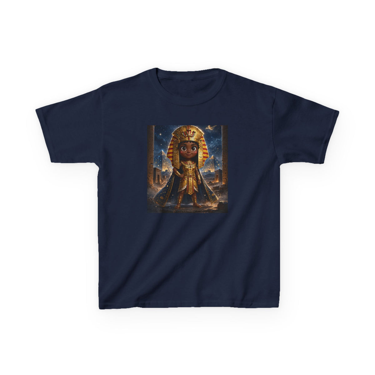 Amara — Cinematic Little Pharaoh from the Stars — Kids Tee (Budget Edition)