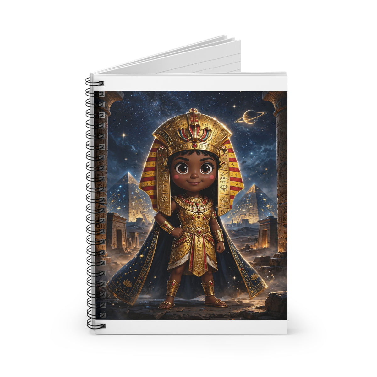 Amara — Cinematic Little Pharaoh from the Stars — Kids Spiral Notebook