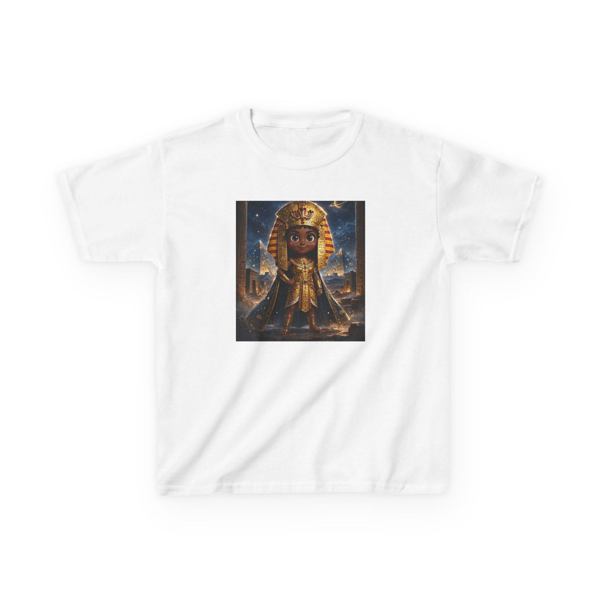 Amara — Cinematic Little Pharaoh from the Stars — Kids Tee (Budget Edition)