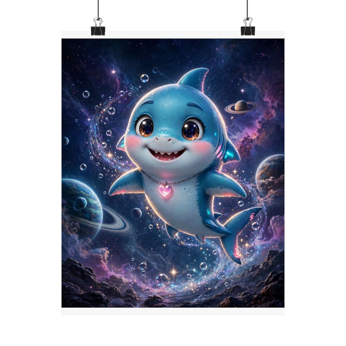 Finn — Shark Buddy — Kids Room Poster