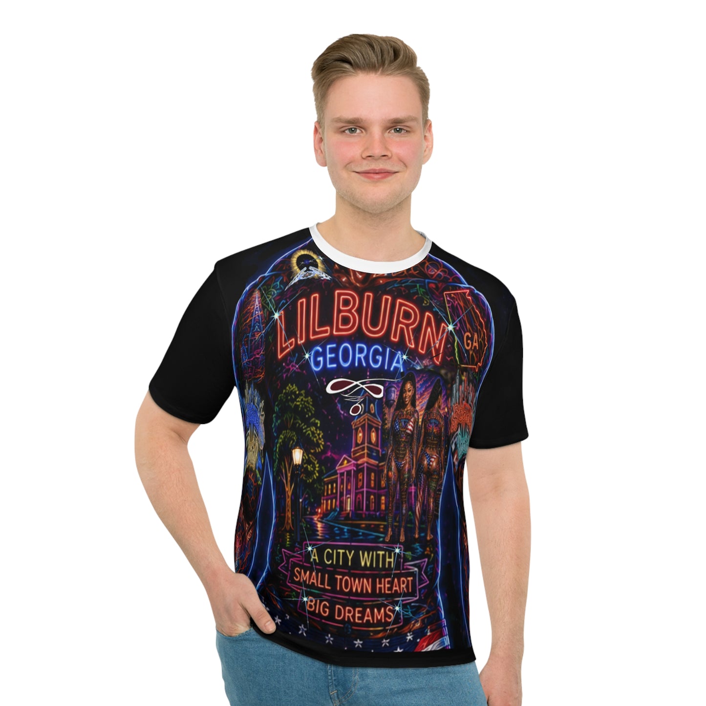 Lilburn GA Stack Lanta Body tat -Men's Loose T-shirt (AOP)