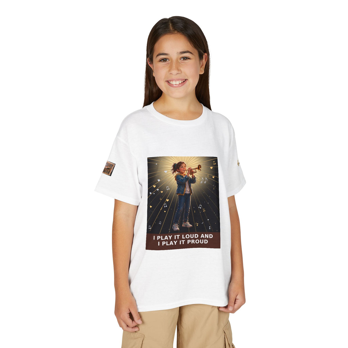 I Play It Loud and I Play It Proud — Girl Trumpet Pre-Teen Musician Tee