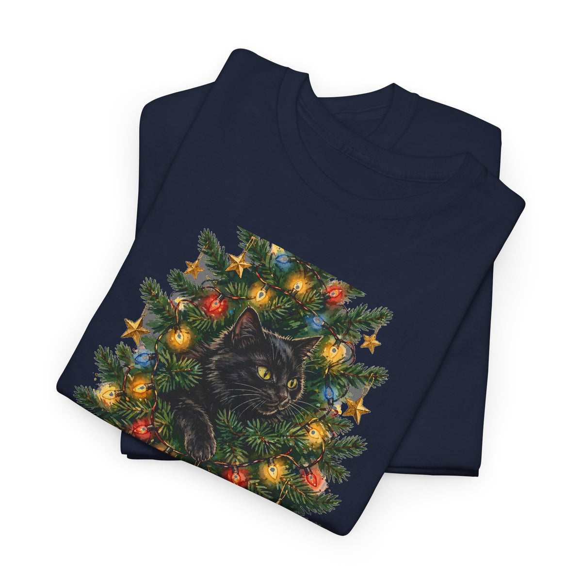Gato en el Arbol de Navidad - Por Esto No Podemos Tener un Arbol Bonito - Camiseta en Espanol - Edicion Economica