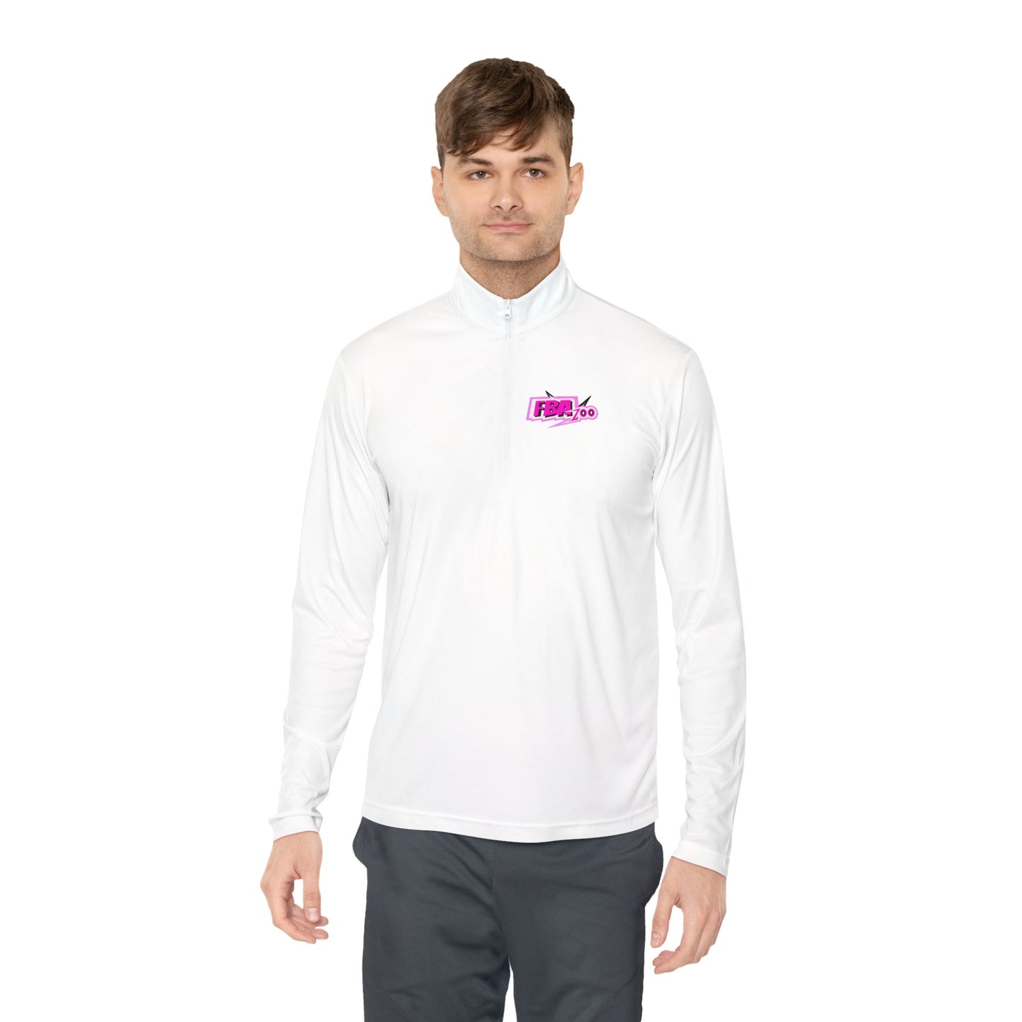 FBA 1oo Pink, Black , violet Quarter-Zip Pullover