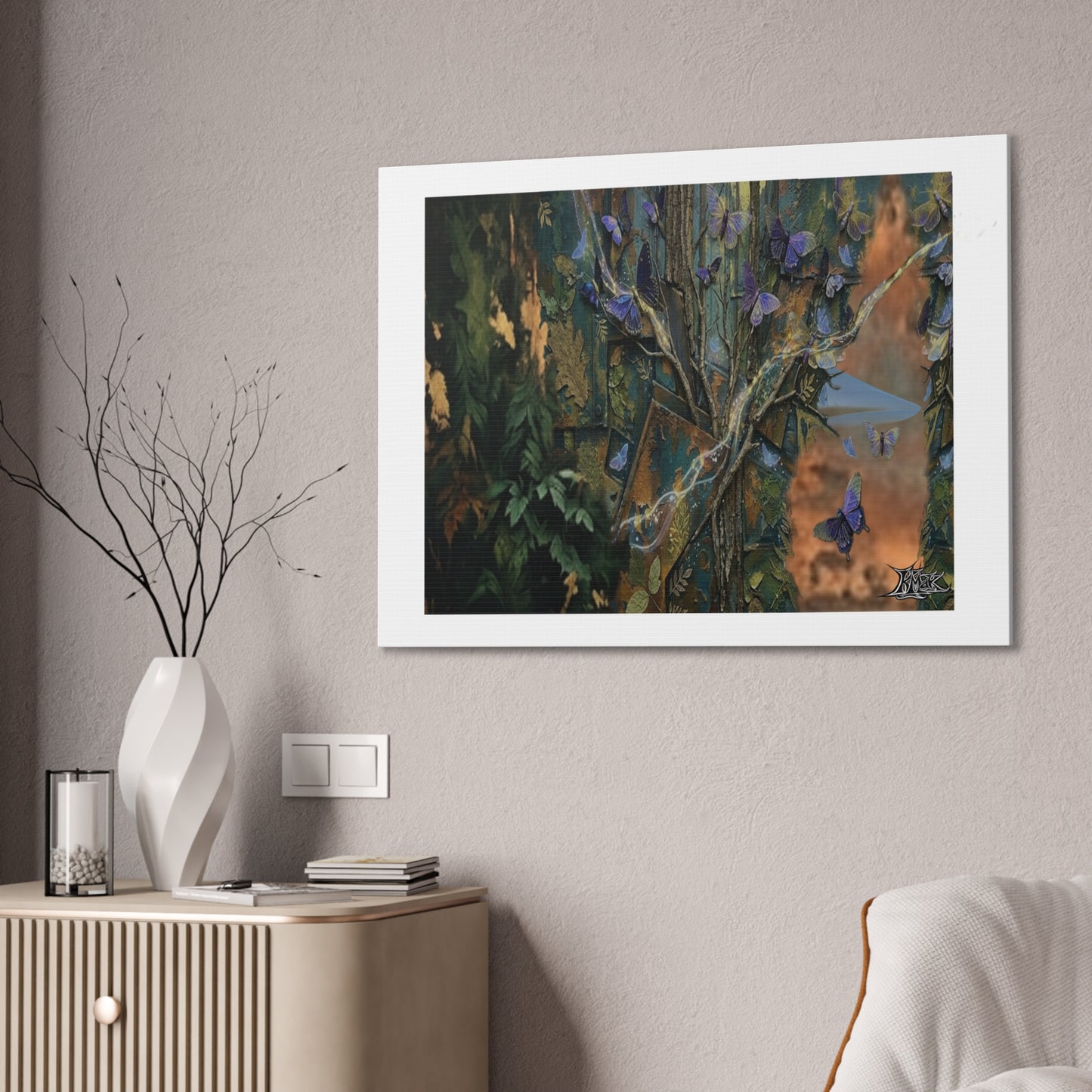 Fairy Butterfly -Nature -Punk aesthetic! Statement Piece! -" Estimated Gallery Value" at $14,00.00+. Integrated Gallery Matting.  Canvas Stretched, 0.75"