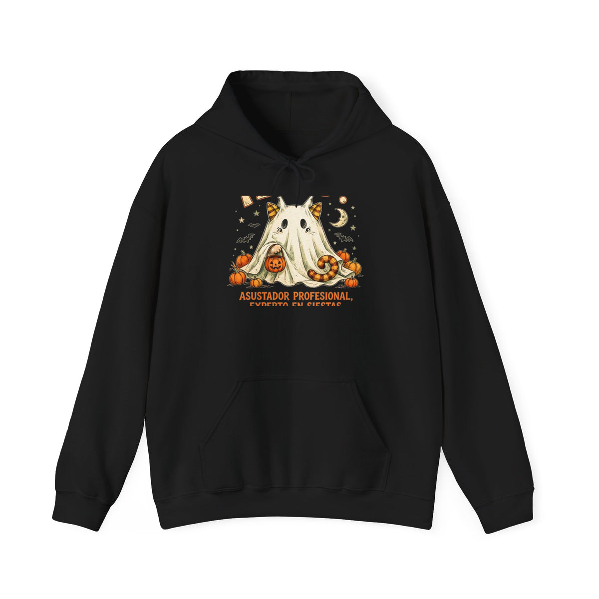 Sudadera con Capucha Gato Fantasma ¡Buu! - Asustador Profesional, Experto en Siestas, Halloween Divertido con Gatos