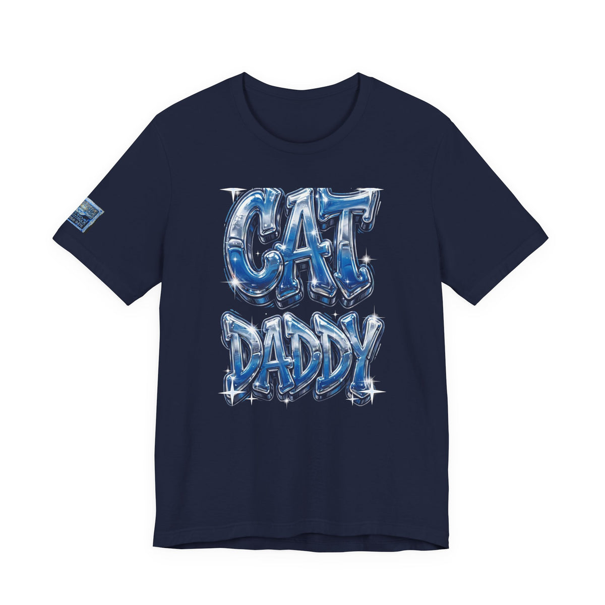 Cat Daddy Graffiti T-Shirt - Blue Chrome, Back + Sleeve Edition