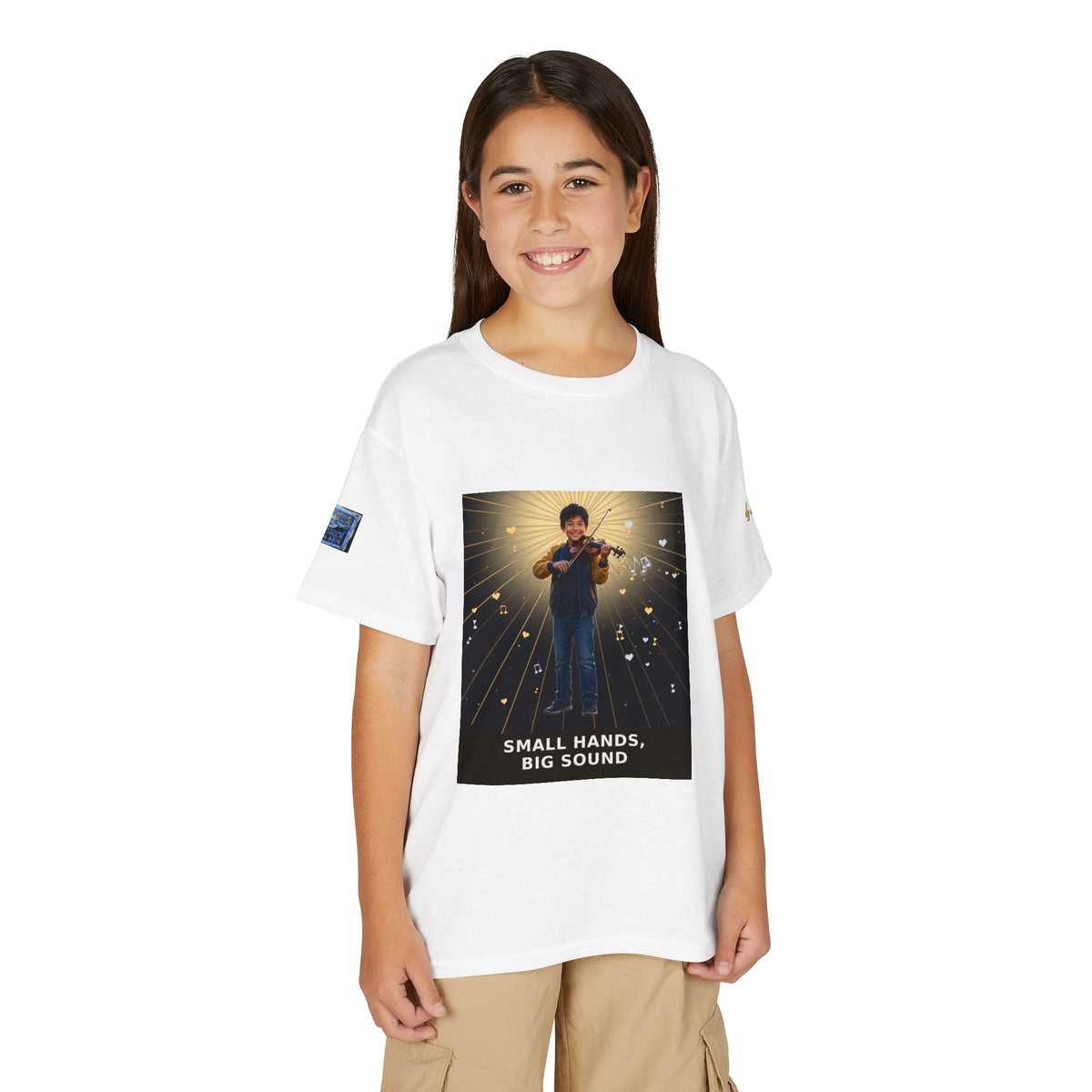 Small Hands, Big Sound — Asian Boy Violin Pre-Teen Musician Tee