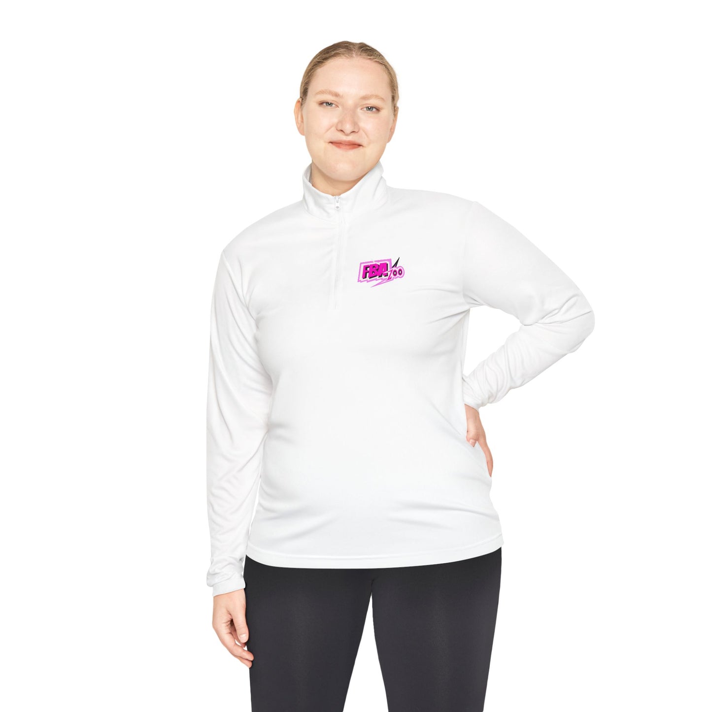 Quarter-Zip Pullover — Retro Pink "FBA 100" Logo Pullover