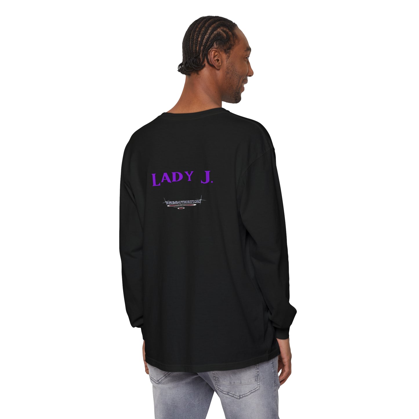 YAHUAH CREATOR - Lady J -custom - Unisex Garment-dyed Long Sleeve T-Shirt