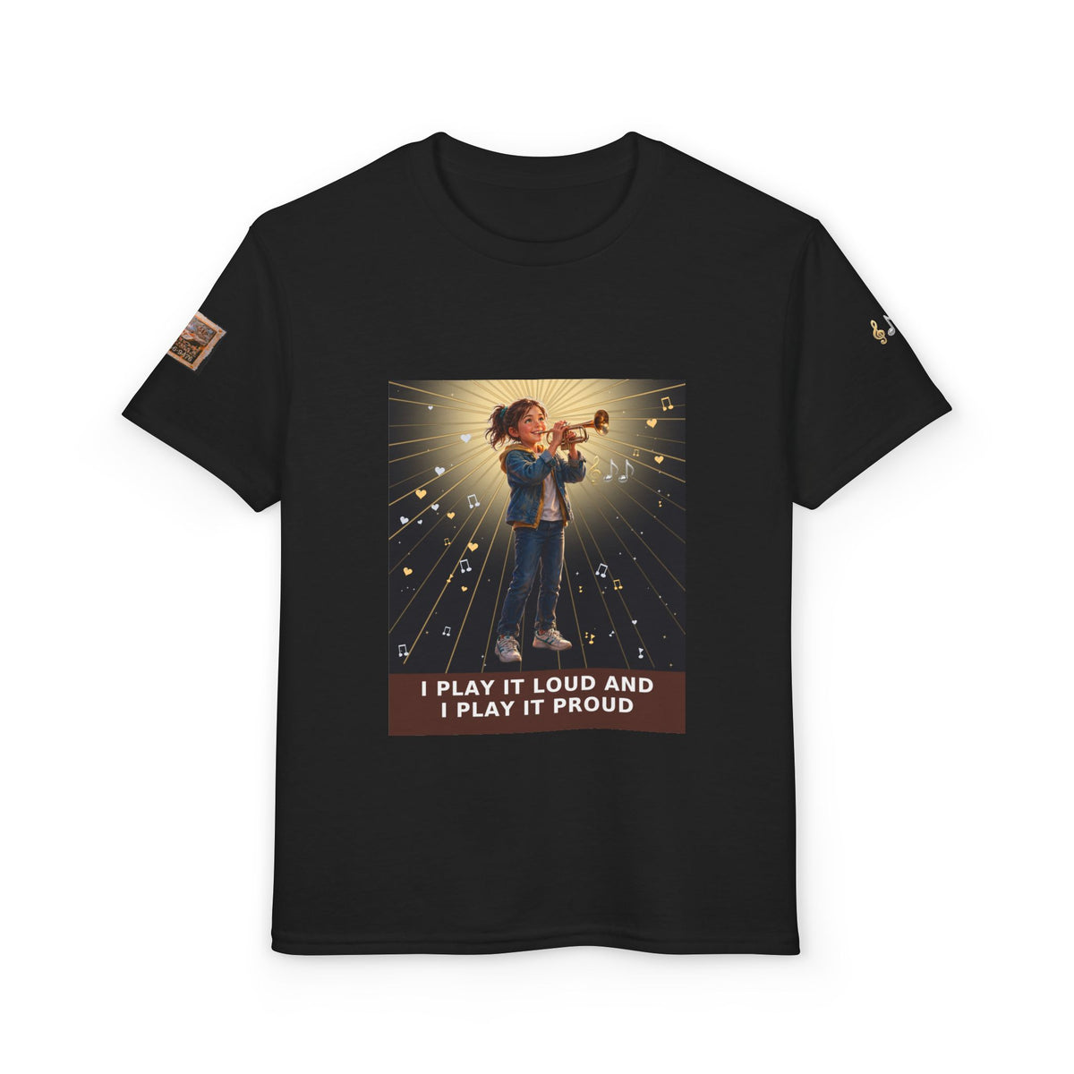 I Play It Loud and I Play It Proud — Girl Trumpet Pre-Teen Musician Tee