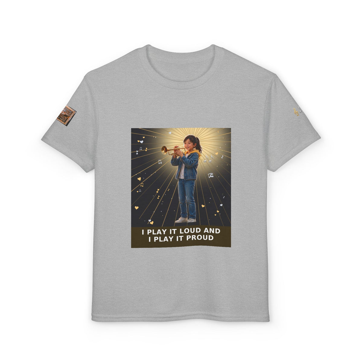 I Play It Loud and I Play It Proud — Asian Girl Trumpet Pre-Teen Musician Tee